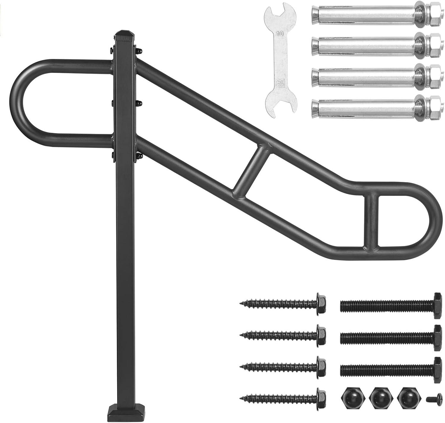 VEVOR VEVOR Single Post Handrail for Outdoor 1-3 Step 40.5" Stair Handrail Floor Mount