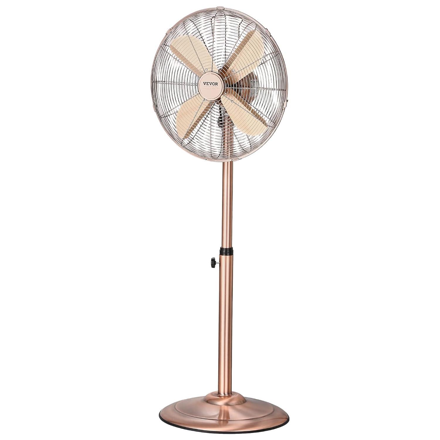 Vevor GYLSFS16INCH0LFIYV1 16 in. 3-Speed Industrial Pedestal Fan Oscillating Height Adjustable - Silver