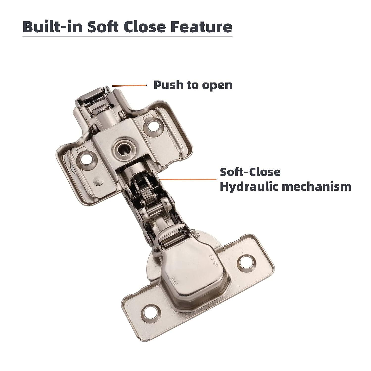 Decobasics Half Overlay -105° Frameless Cabinet Door Hinge -3 Way Adjustability