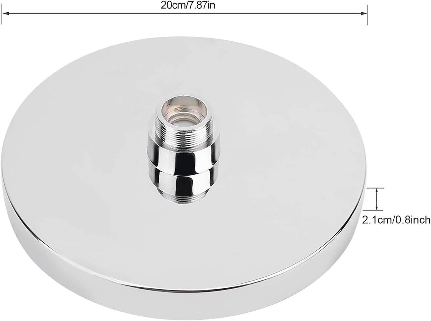 Rain Shower Head, 8" inch Round LED Shower with 3 Color Temperature Controlled Lights Changing automatically Water Rainfall High-Pressure Bathroom Shower Head