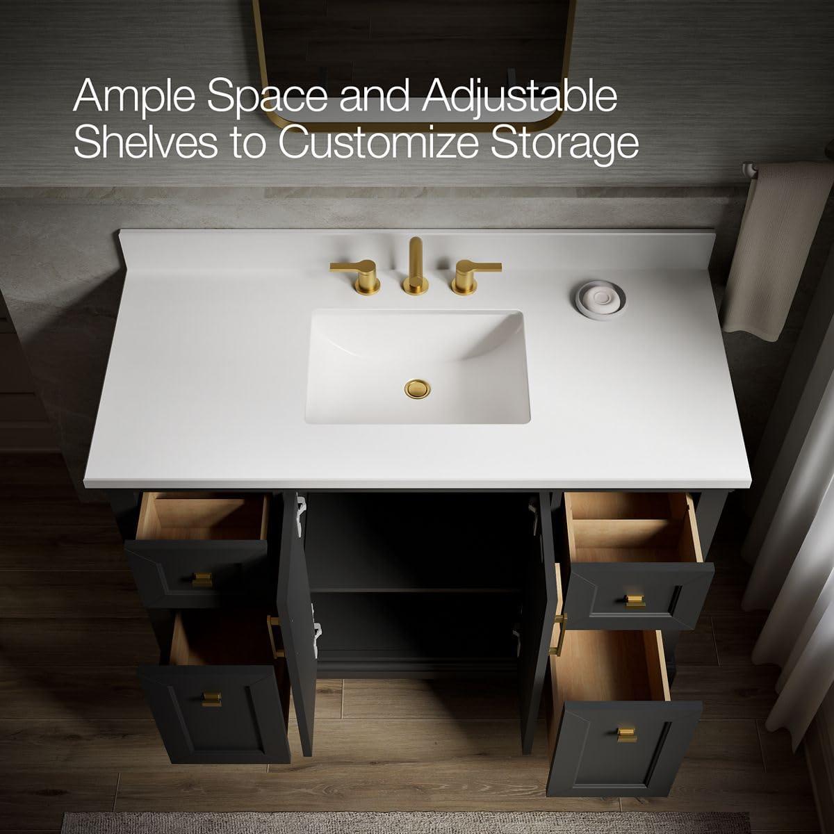 Charlemont 48 In. Bathroom Vanity Cabinet With Sink And Quartz Top