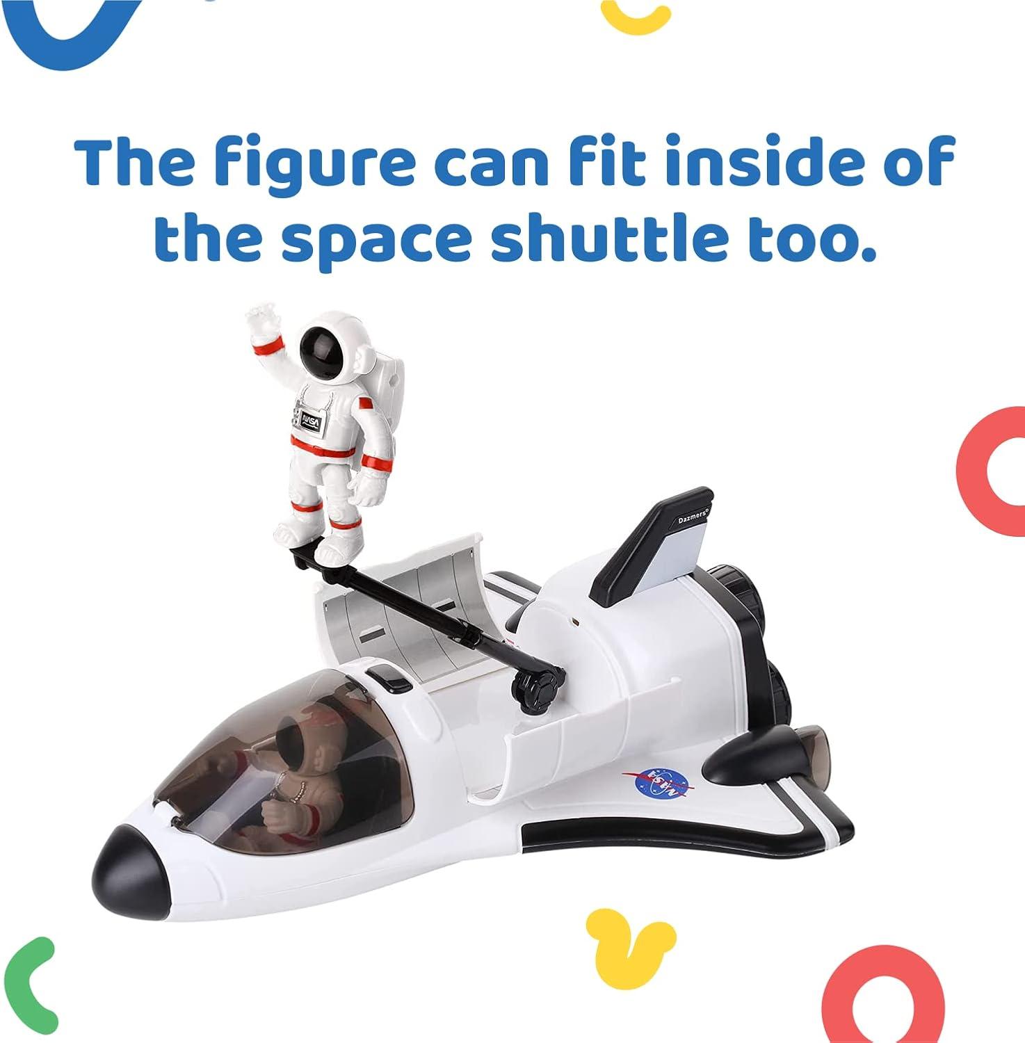 Space Shuttle Toy with Astronaut Figure, Lights Up with Light and Blast Off Sound Effects