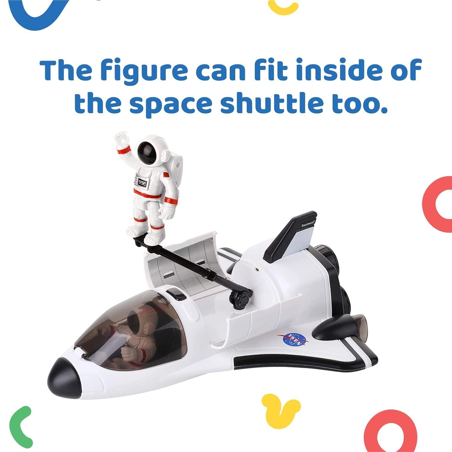 Space Shuttle Toy with Astronaut Figure, Lights Up with Light and Blast Off Sound Effects