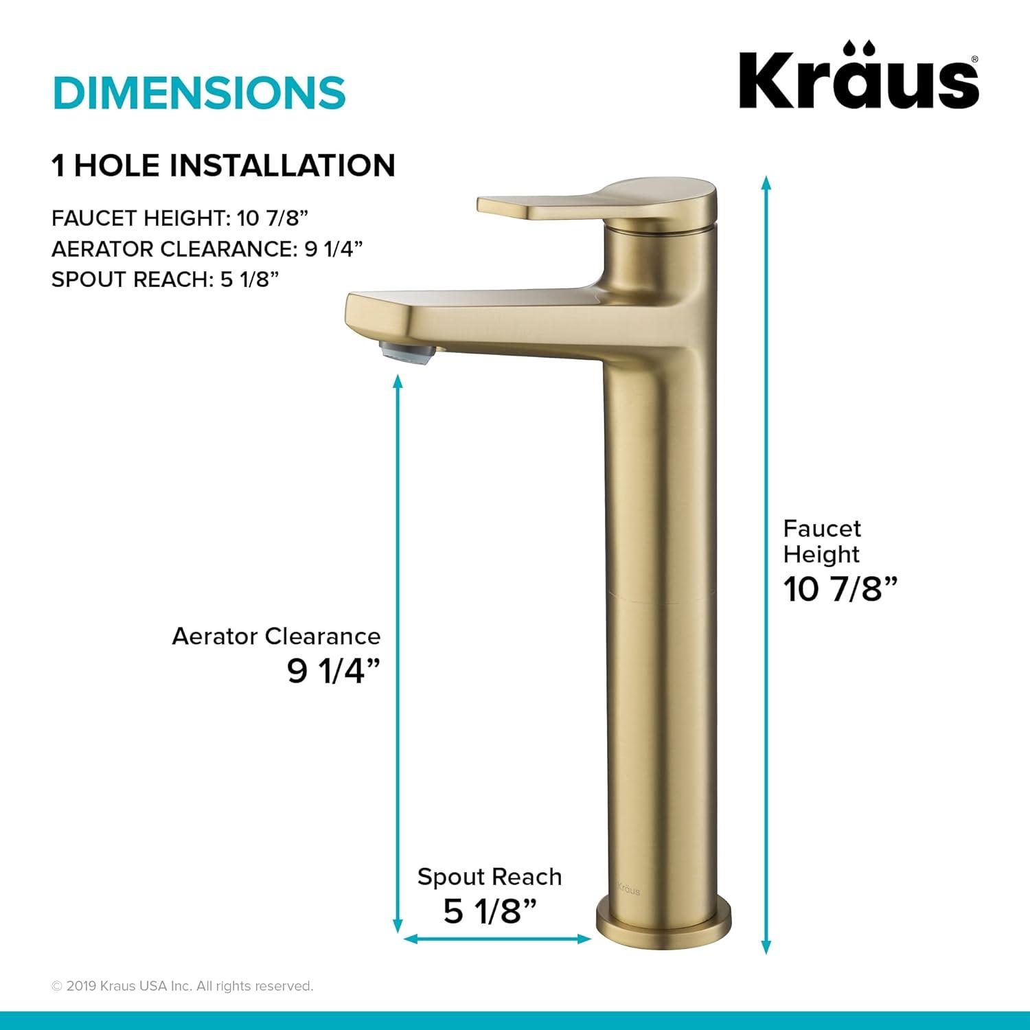 Kraus Indy Single Hole Bathroom Faucet (Set of 2) KVF-1400SFS-2PK