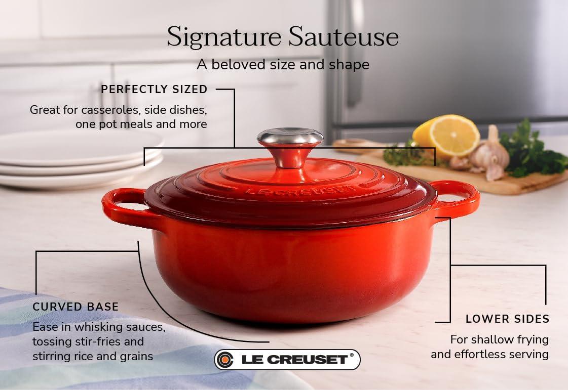 Le Creuset ® Signature 3.5-Qt. Cerise Enameled Cast Iron Sauteuse Oven