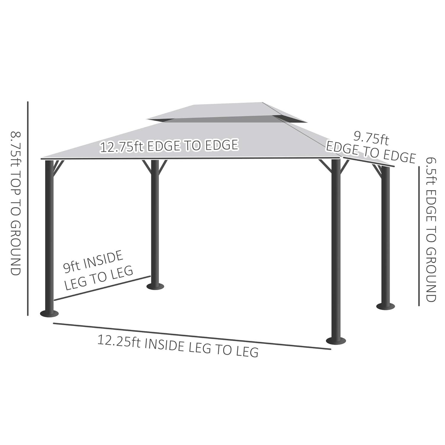 Outsunny 10' x 13' Canopy Shelter Gazebo, Lightweight