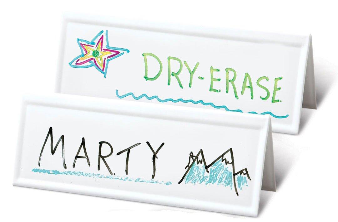 Trainers Warehouse Reusable Dry-Erase Name Tents Whiteboard, 12 Set