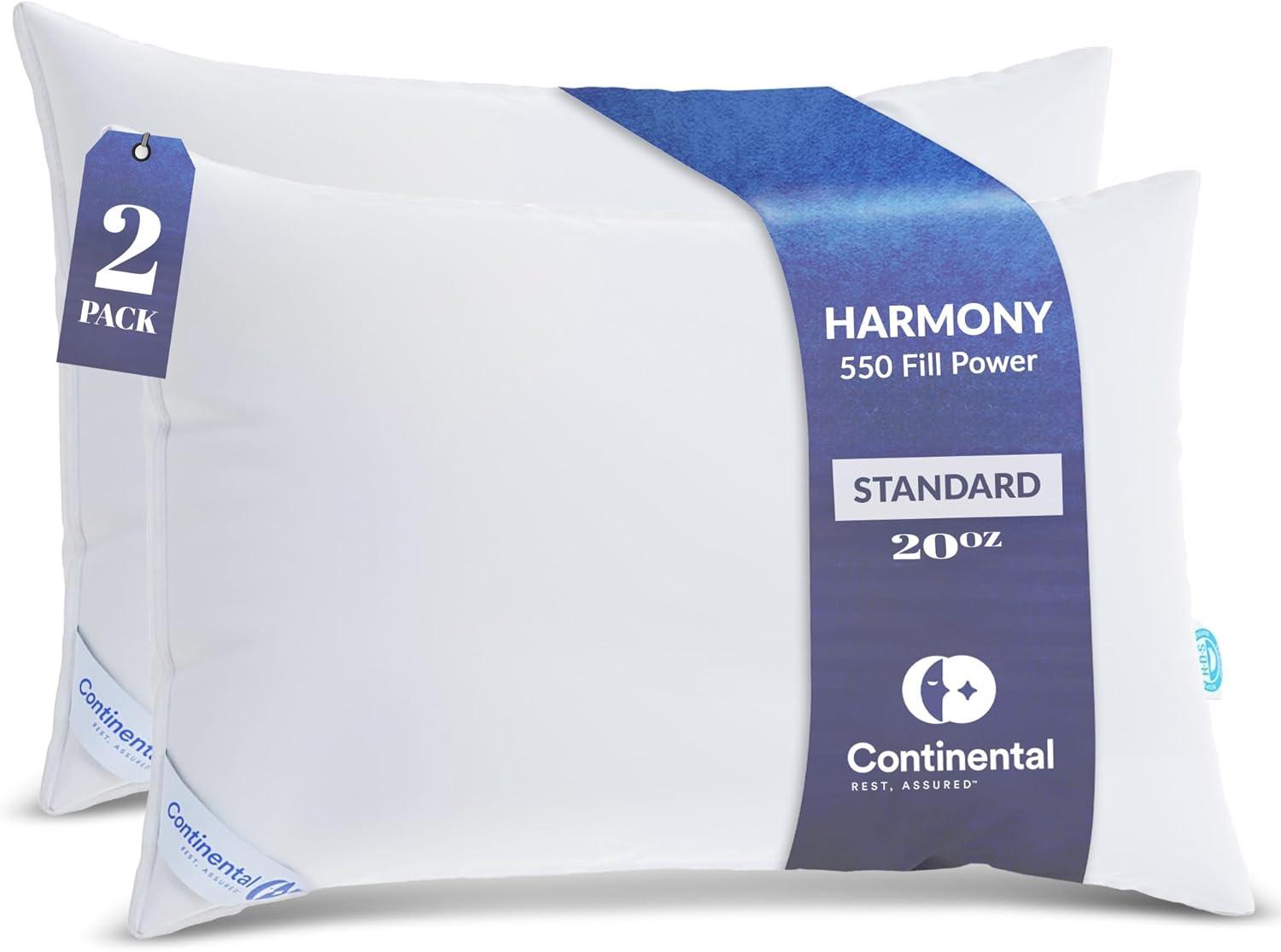 ContinentalBedding Premium Medium Down Bed Pillow (Set of 2)