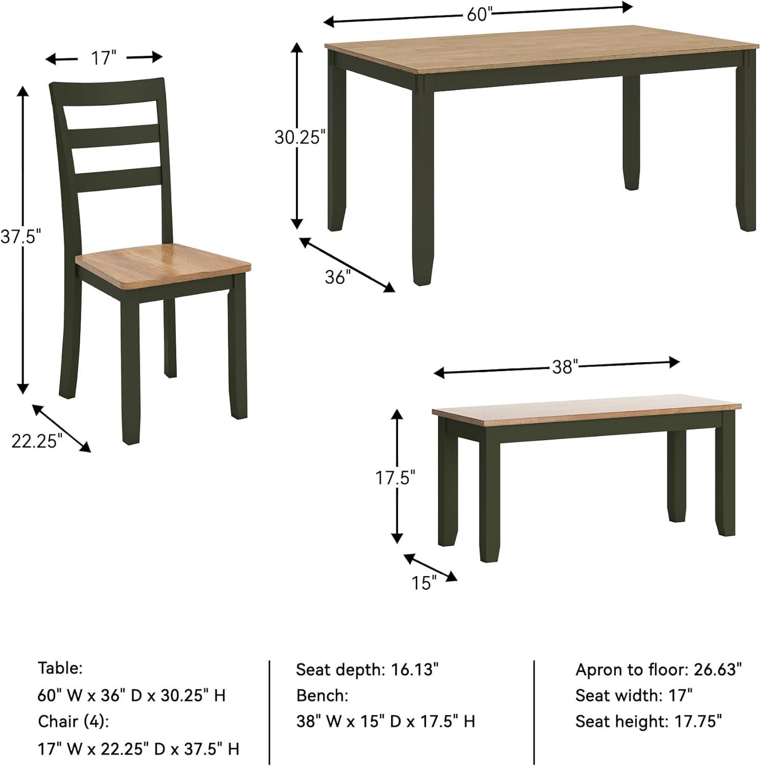 Lark Manor™ Malkin Dining Table With 4 Chairs And Bench, Set Of 6
