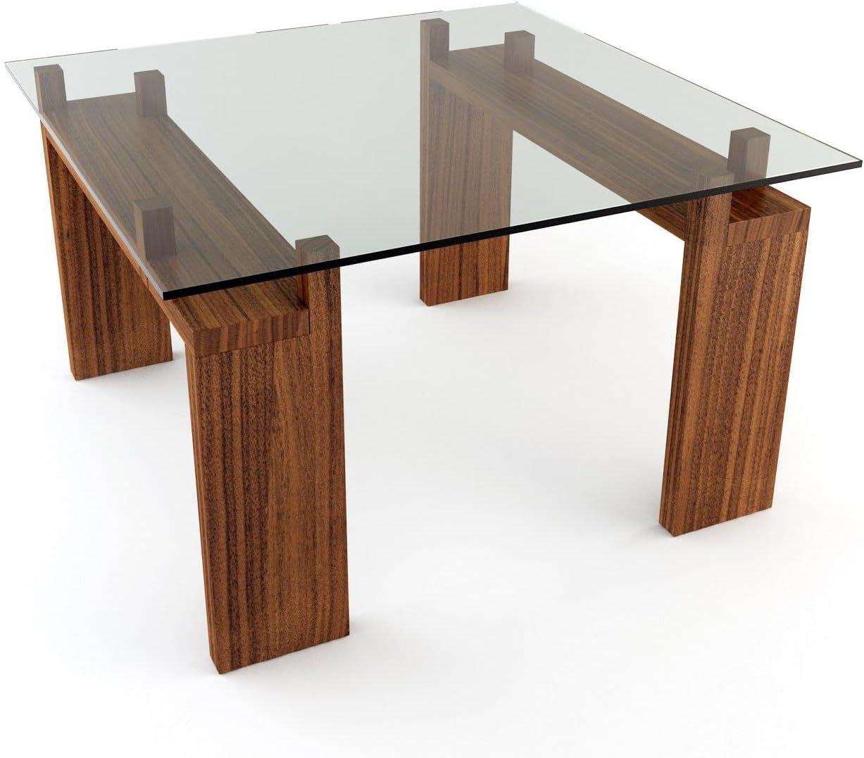 54-Inch Square Glass Table Top 1/4 Inch Thick Clear Tempered Glass with Flat Edge Polished