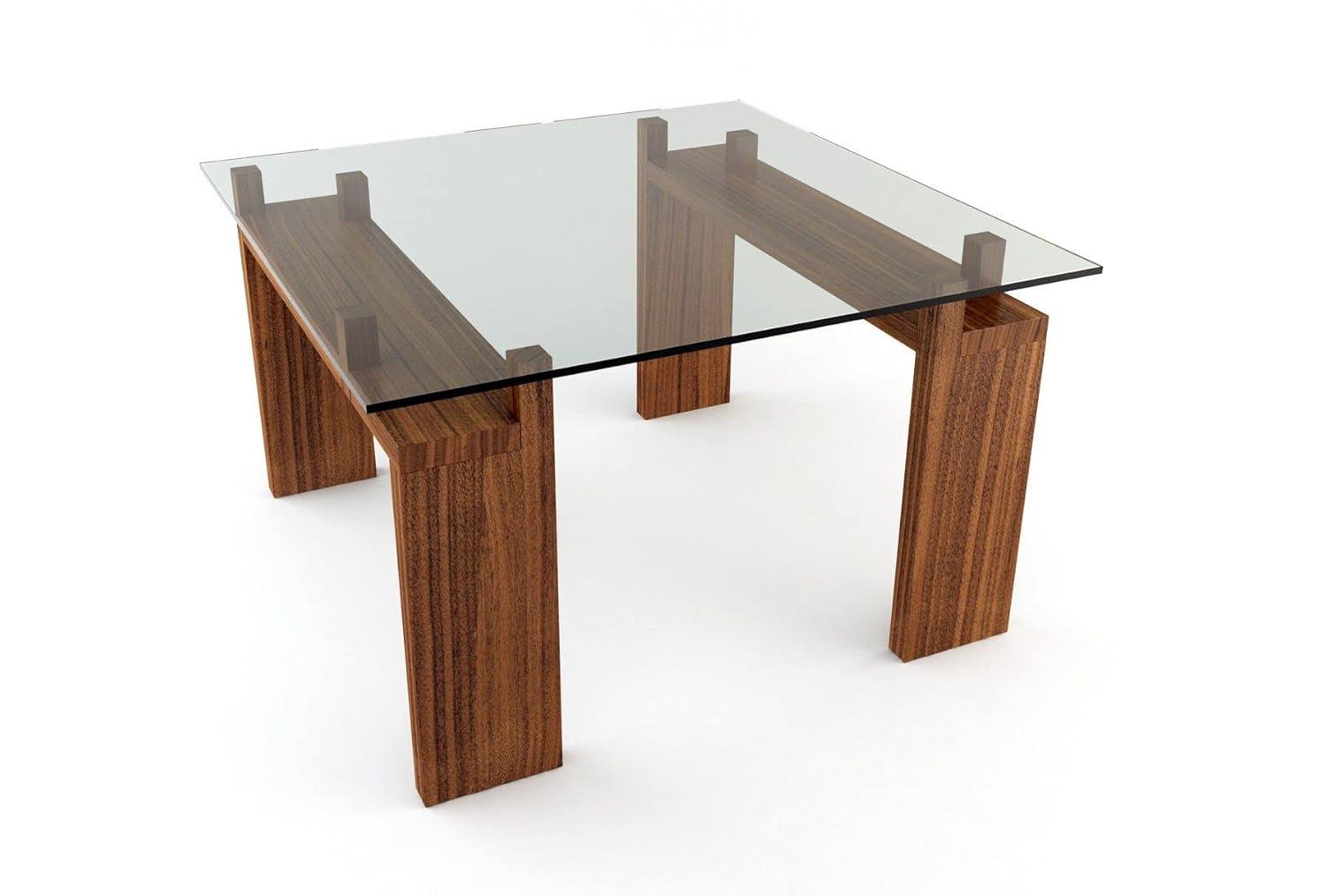 42 Inch Square Glass Table Top 1/4 Inch Thick Clear Tempered Glass With Flat Edge Polished