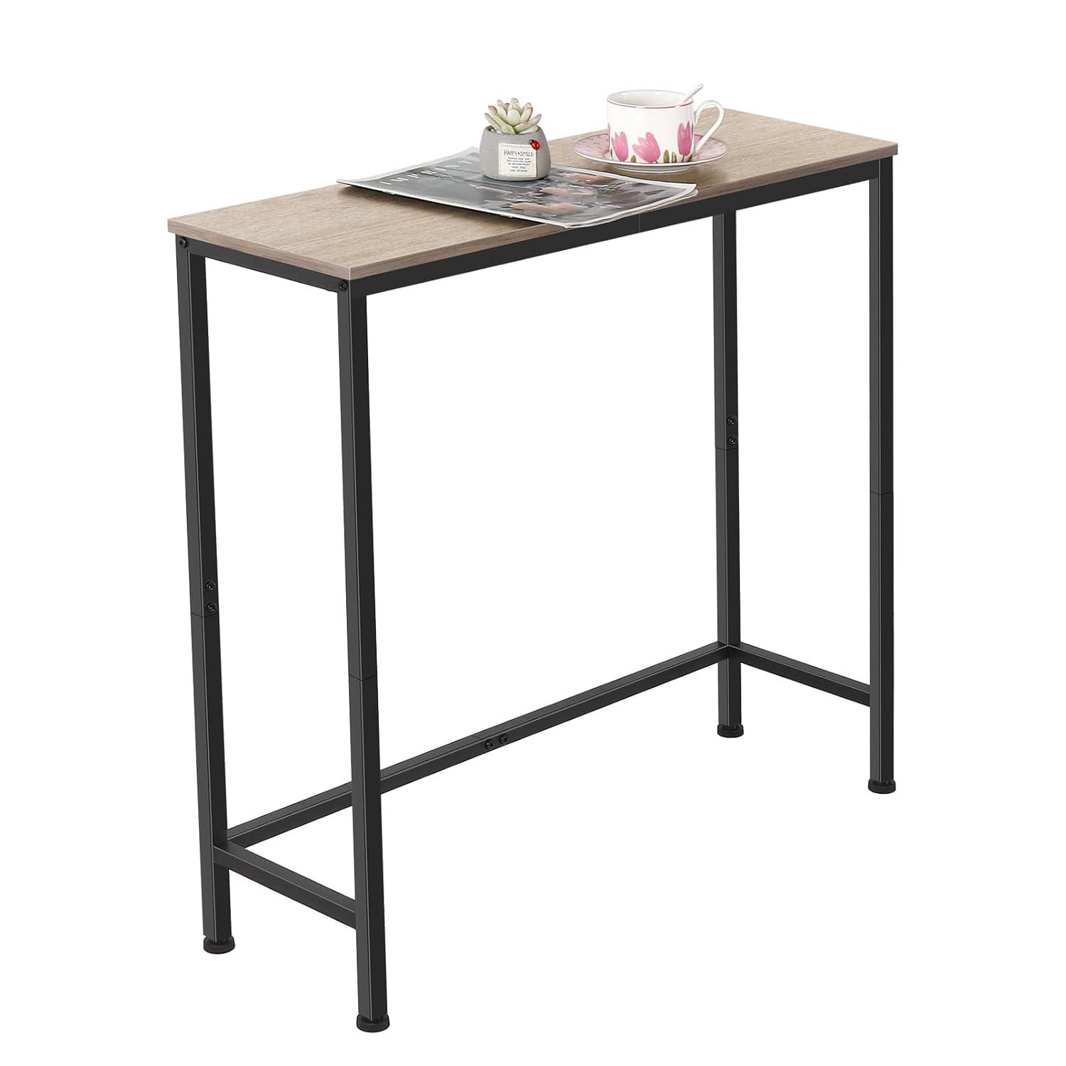 HOOBRO Narrow Console Table 29.5" Entryway Small Sofa Side Display Hallway Bedroom Foyer Black BK75XG01