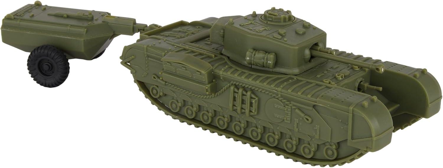 BMC CTS WW2 British Churchill Crocodile Tank - OD Green 1:38 Plastic Army Vehicle