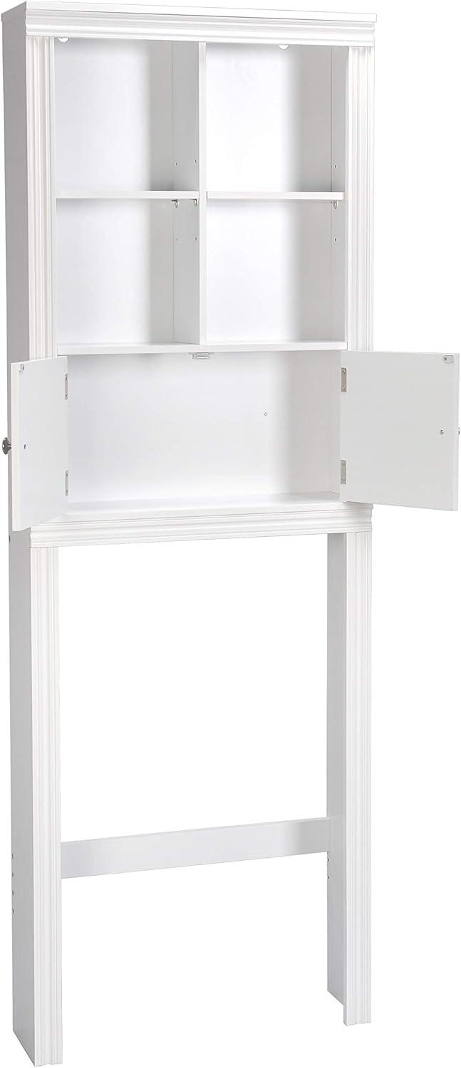 Spirich Home Bathroom Shelf Over The Toilet, Bathroom Cabinet Organizer Over Toilet, Space Saver Cabinet Storage (White)