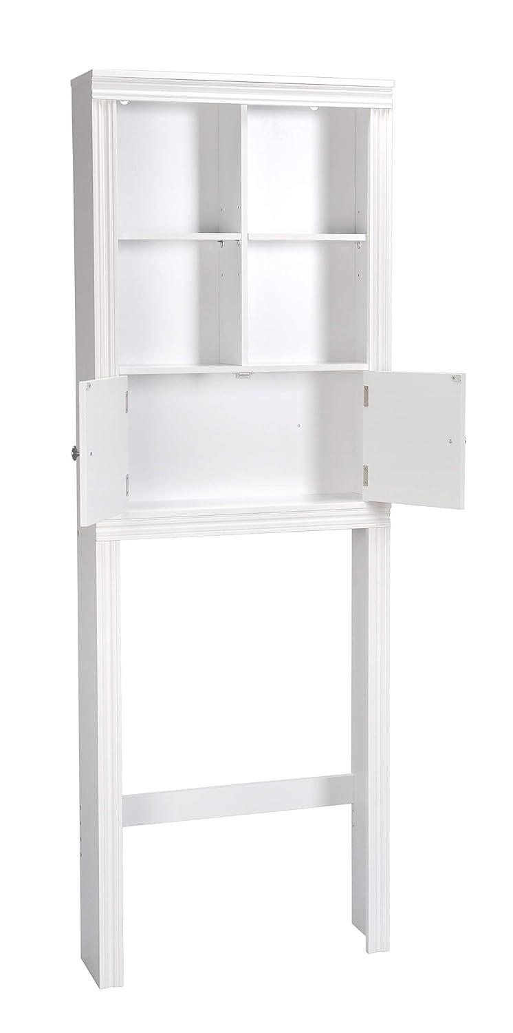 Spirich Home Bathroom Shelf Over The Toilet, Bathroom Cabinet Organizer Over Toilet, Space Saver Cabinet Storage (White)