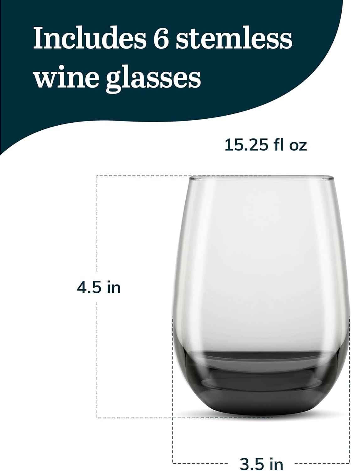 Classic Libbey All-Purpose Stemless Wine Glasses