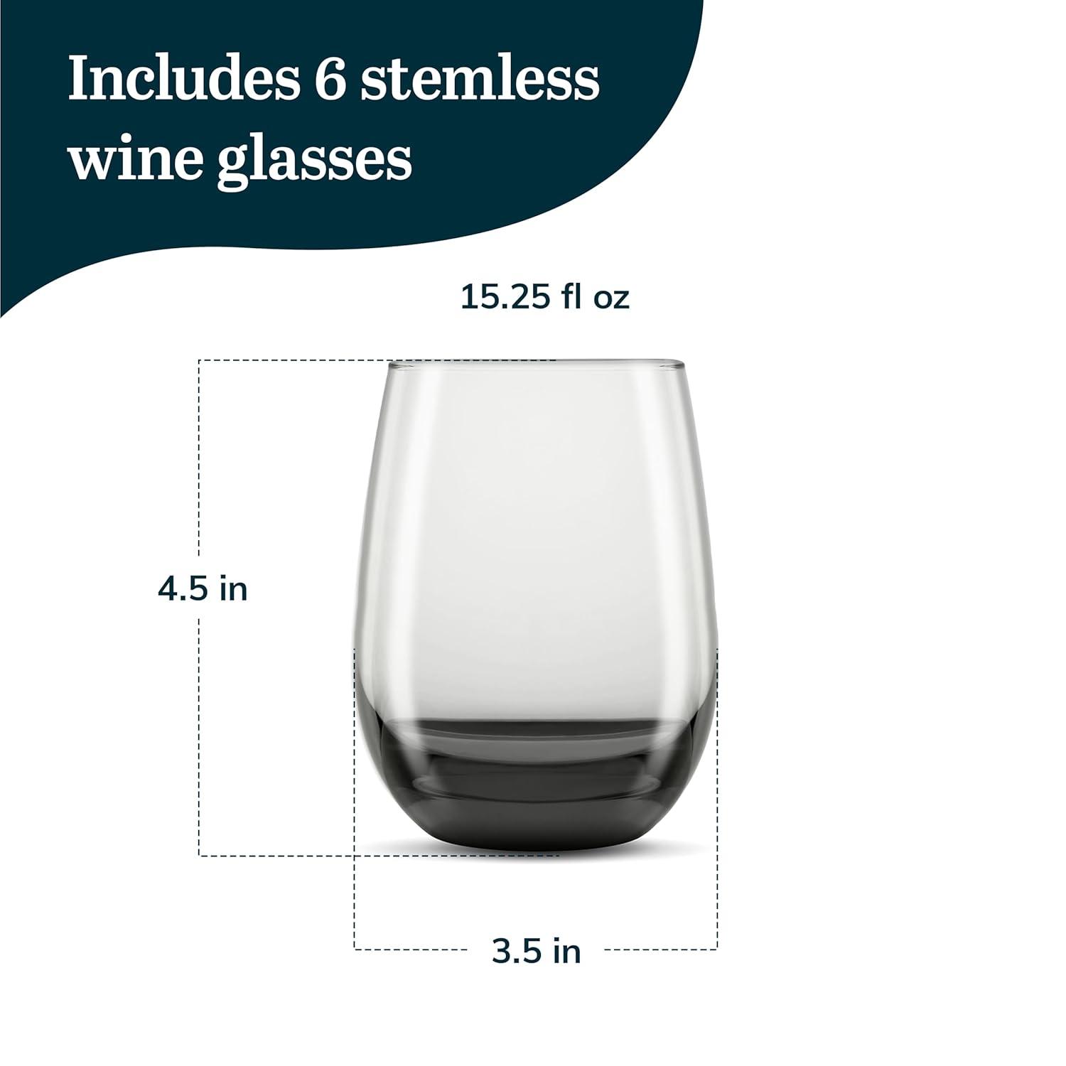 Classic Libbey All-Purpose Stemless Wine Glasses (Set of 6)