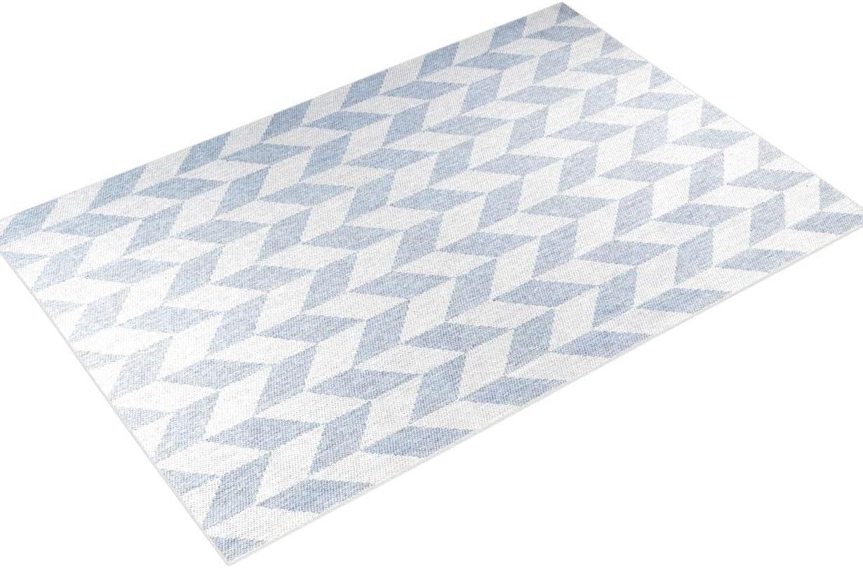 Nicole Miller New York Patio Country Calla Herringbone Indoor/Outdoor Area Rug, Blue/Grey