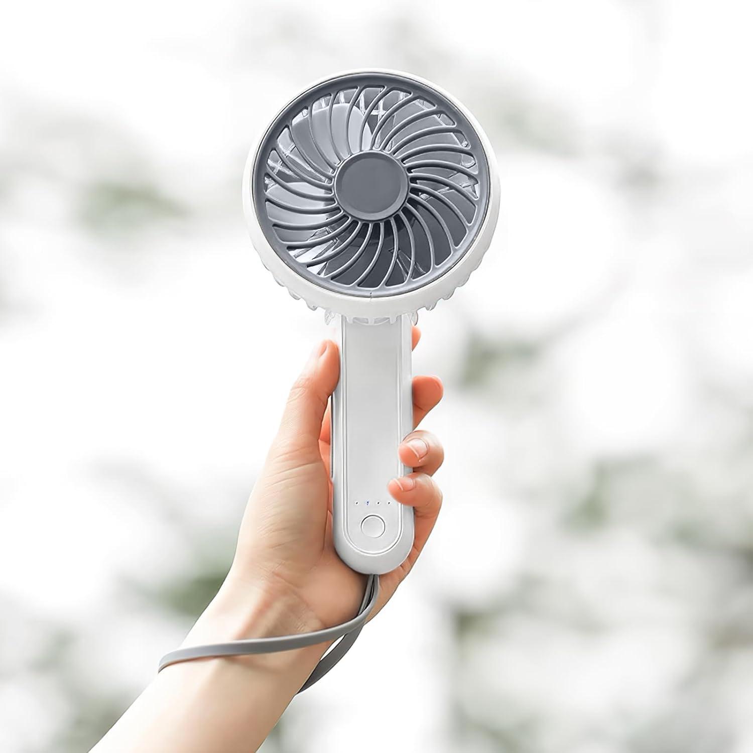 Magshion Foldable Handheld Mini Fan, Foldable USB Rechargeable Small Pocket Fan, Battery Operated Cooling Fan for Travel Indoor Outdoor, White