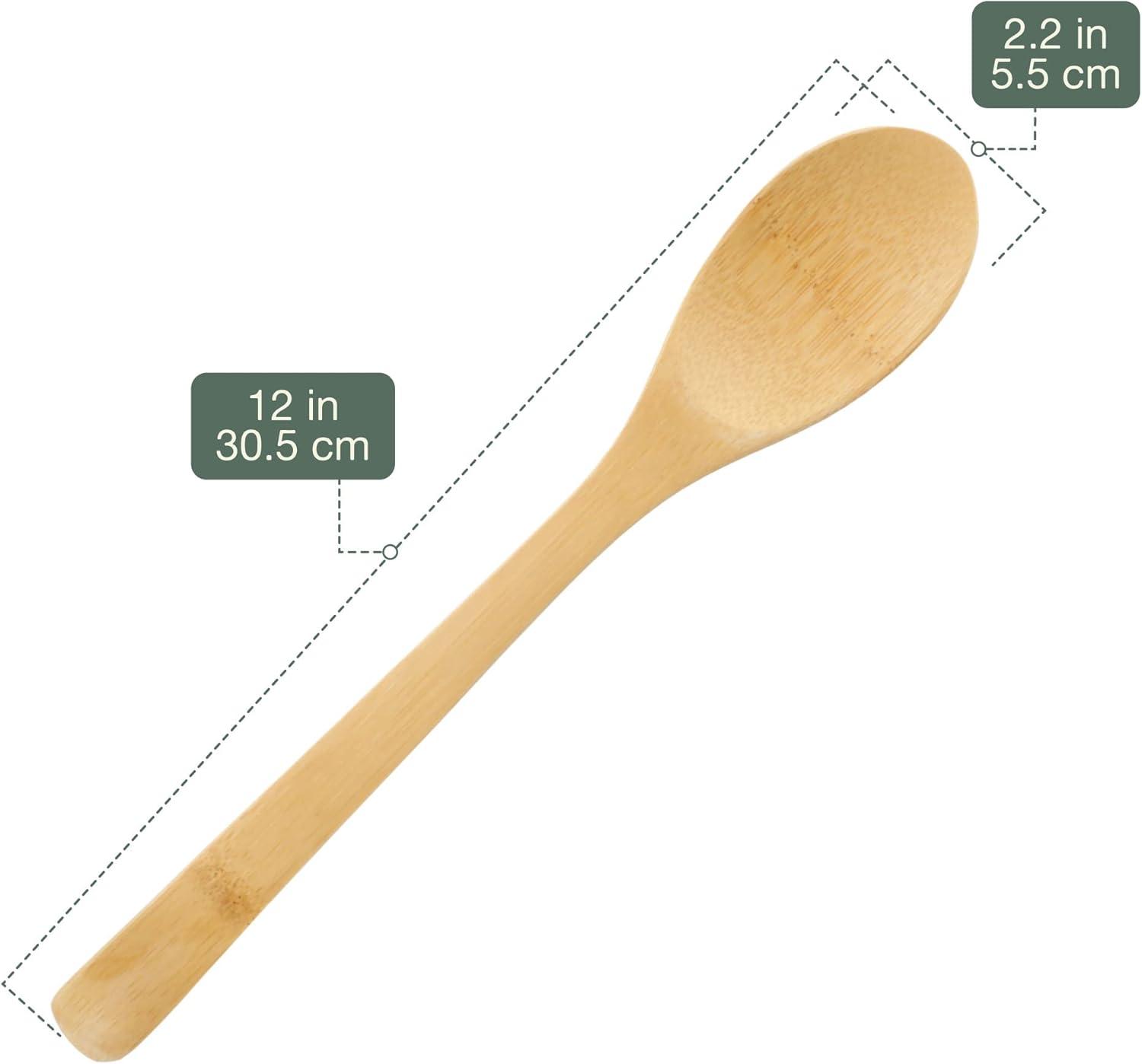 Bamboo Serving/Cooking Utensils - Narrow Spoon - Large - 5pcs