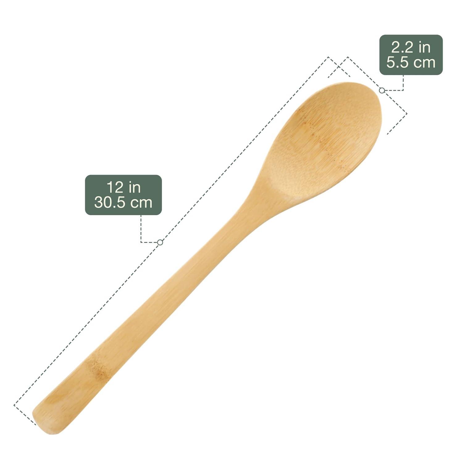 Bamboo Serving/Cooking Utensils - Narrow Spoon - Large - 5pcs