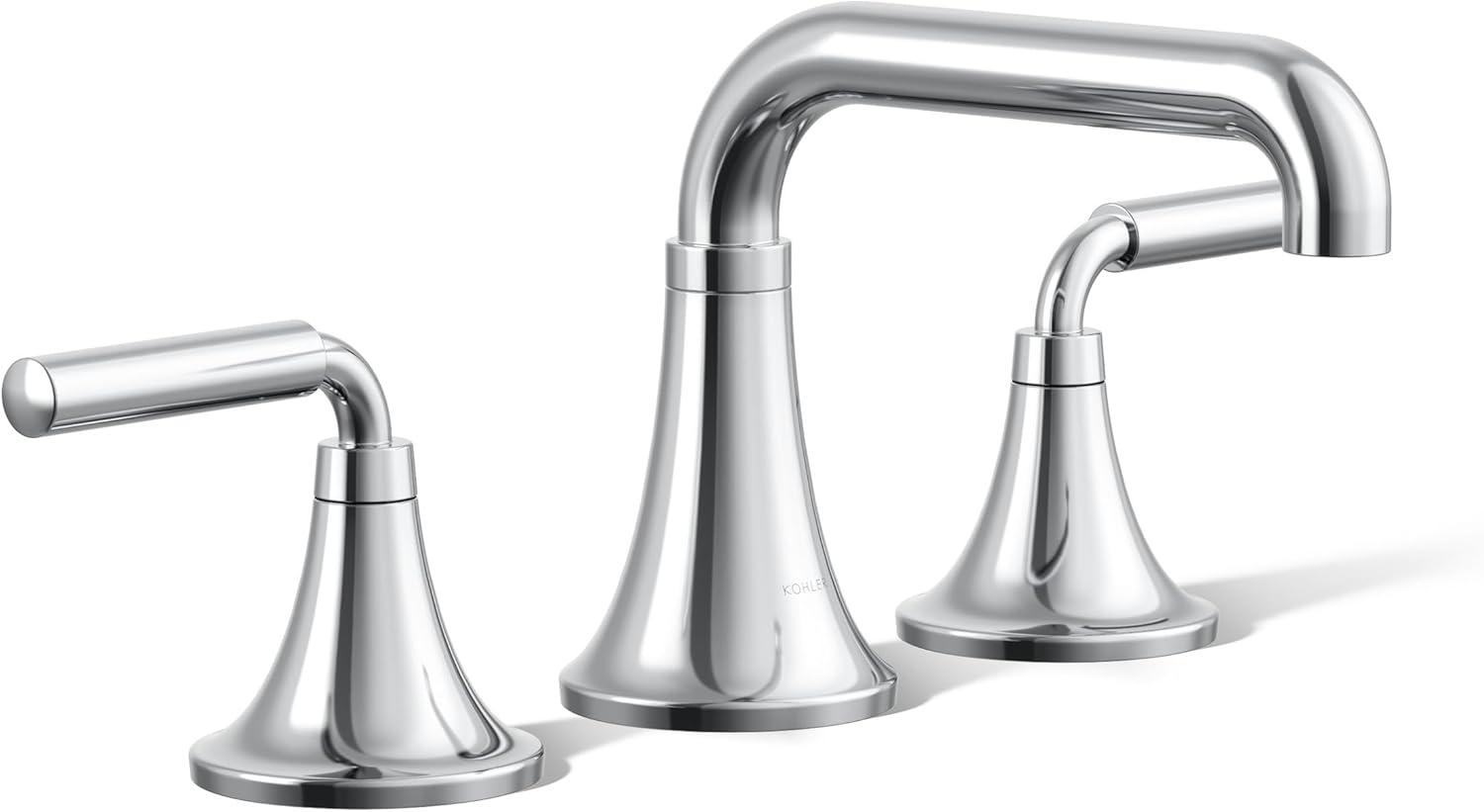 Tone Widespread Bathroom Sink Faucet, Three-Hole Bathroom Faucet with Clicker Drain, 1.2 GPM