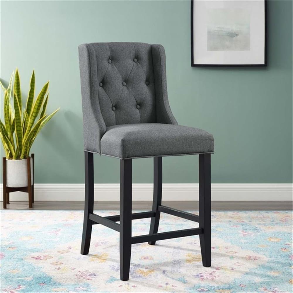 Modway Baronet Tufted Button Upholstered Fabric Stool