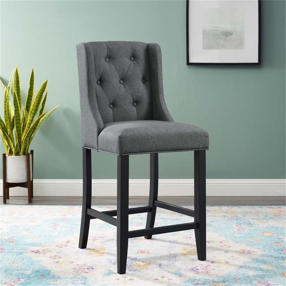 Modway Baronet Tufted Button Upholstered Fabric Stool