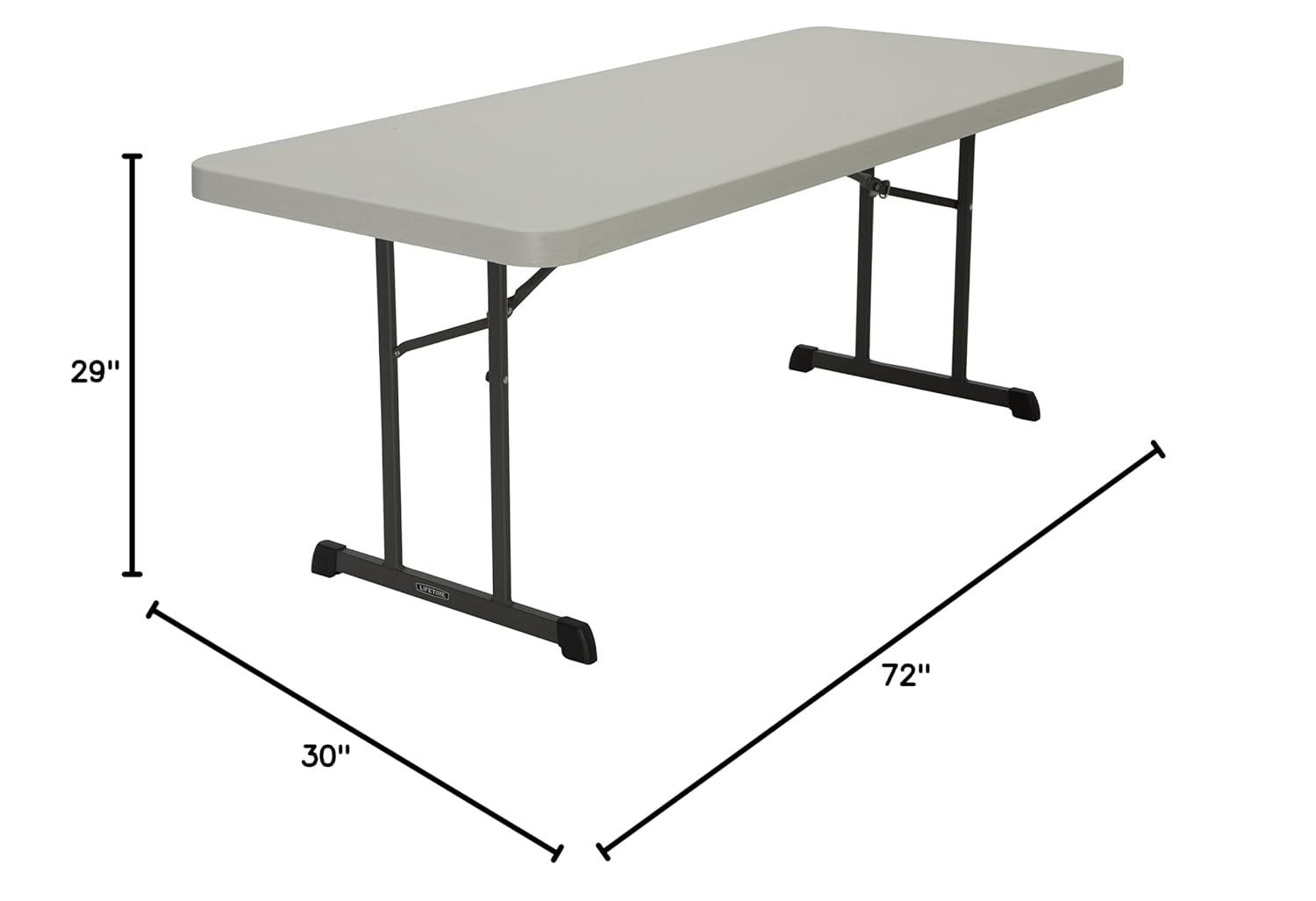 Lifetime 6 Foot Rectangle Folding Table, Indoor/Outdoor Professional, Putty (80126)