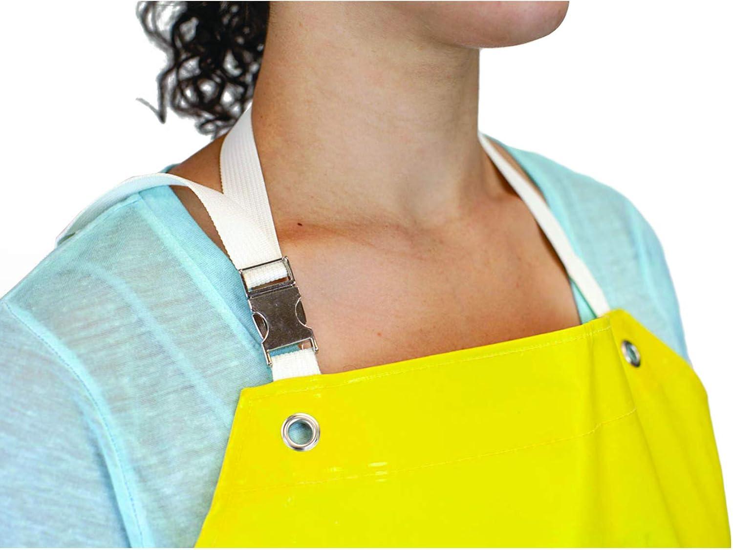 Safe Handler, Heavy Duty Nitrile Industrial Bib Apron, Chemical and Oil Resistant, Yellow
