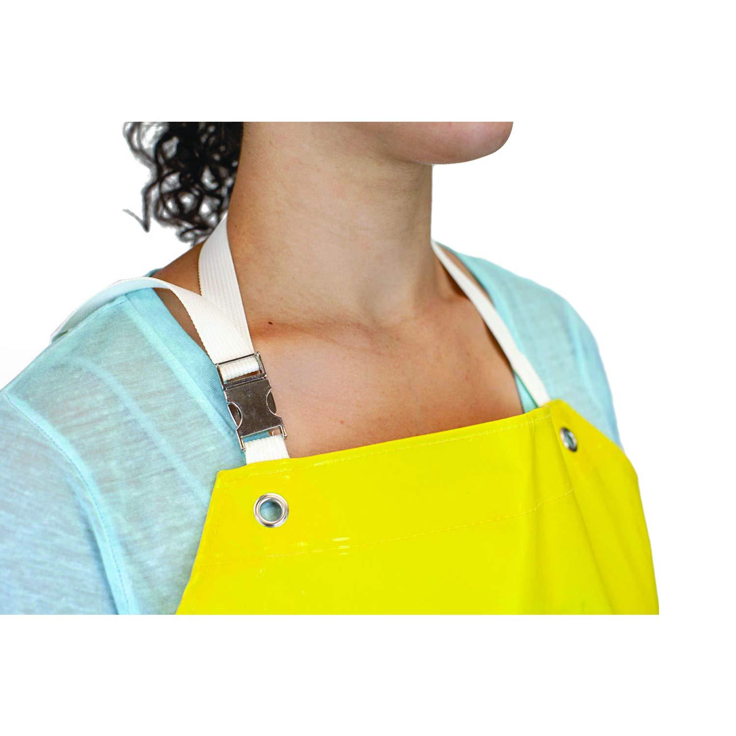 Safe Handler, Heavy Duty Nitrile Industrial Bib Apron, Chemical and Oil Resistant, Yellow
