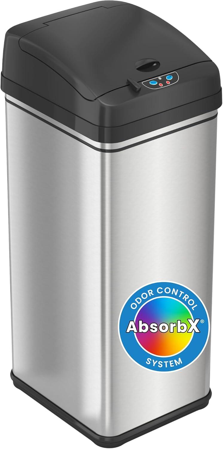iTouchless Acute Touchless Stainless Steel 13 Gallon Motion Sensor Trash Can