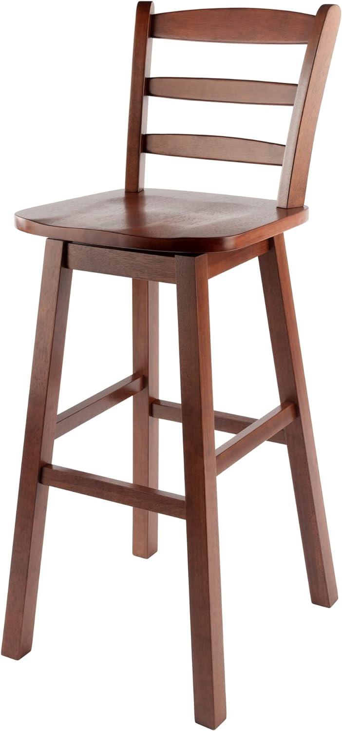 Winsome Scalera Ladder Back Swivel Seat Counter Height Barstool Walnut: Fixed Height, Wood Frame, 220lb Capacity