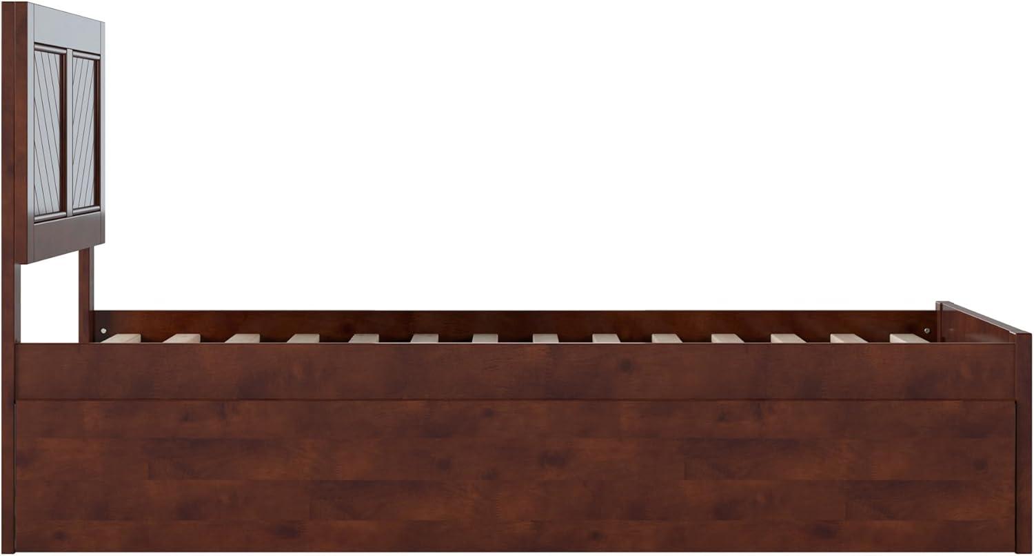 AFI Canyon Walnut Solid Wood Platform Bed with Matching Footboard & Twin Trundle, Twin