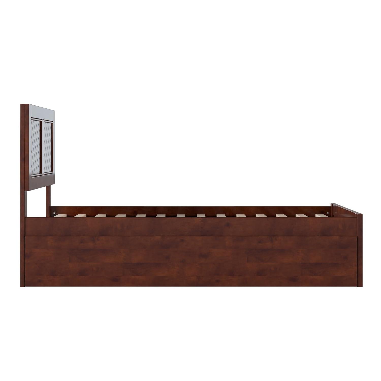 AFI Canyon Walnut Solid Wood Platform Bed with Matching Footboard & Twin Trundle, Twin
