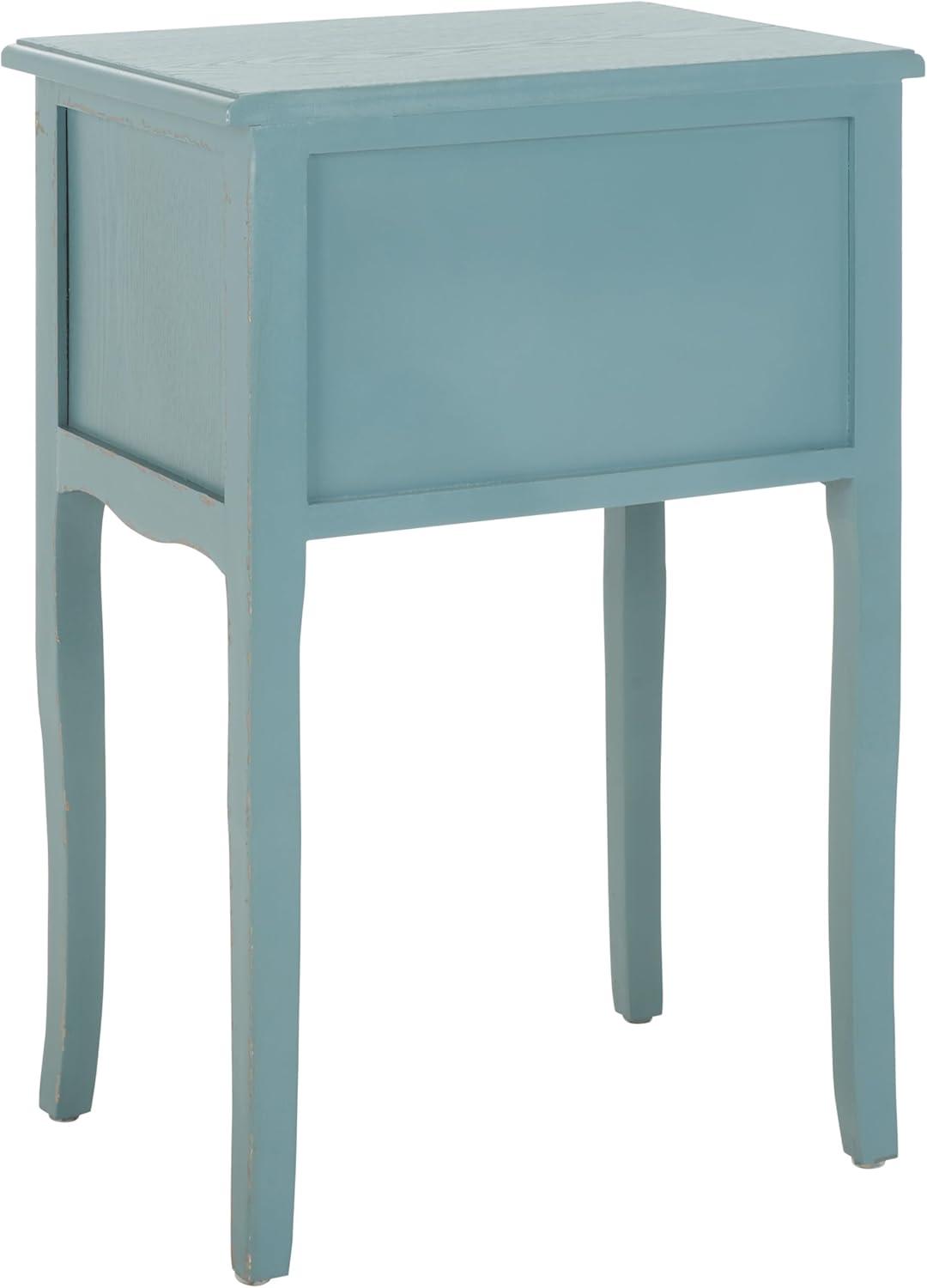 Lori End Table With Storage Drawers - AMH6576F - Pale Blue/White Smoke - Safavieh Couture