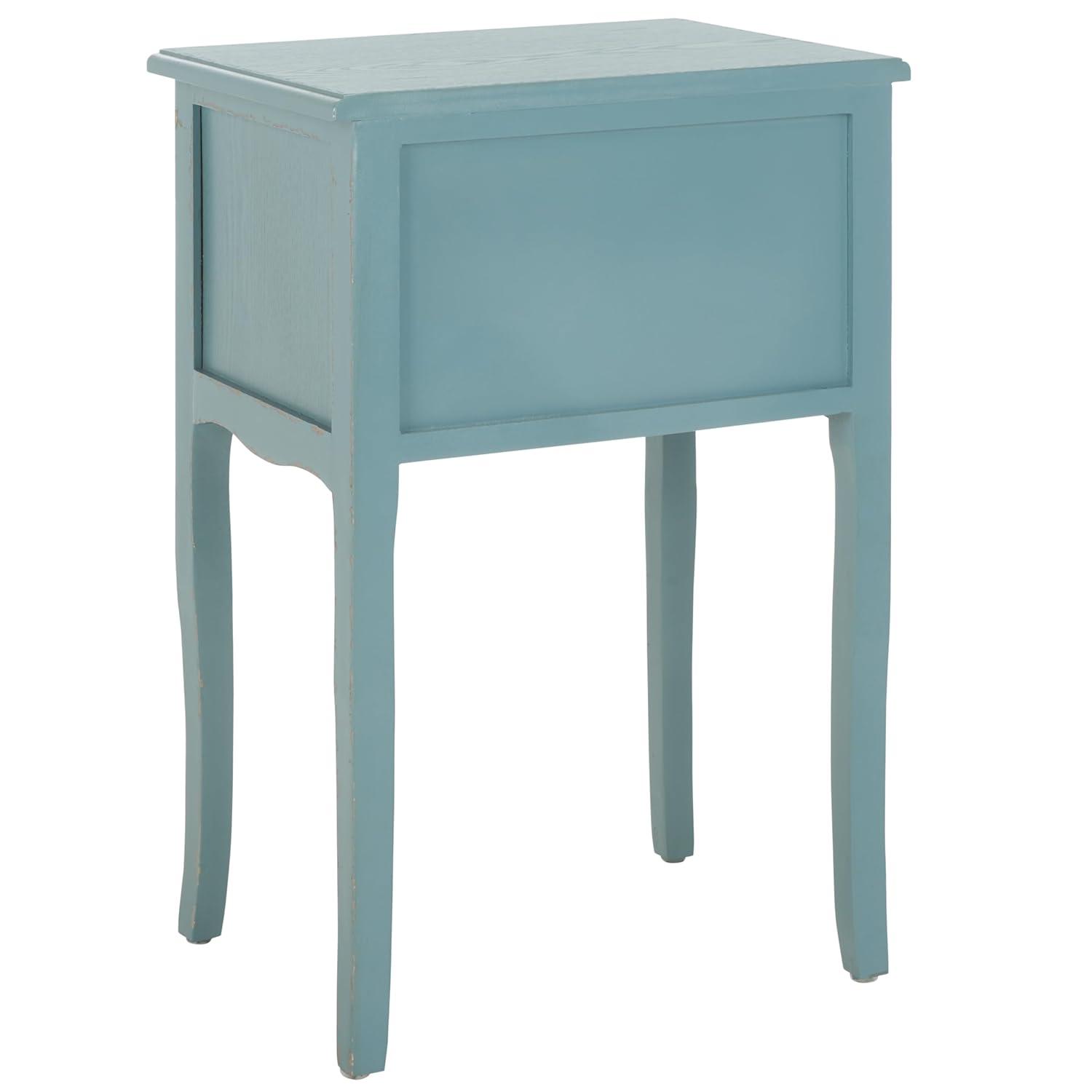 Lori End Table With Storage Drawers - AMH6576F - Pale Blue/White Smoke - Safavieh Couture