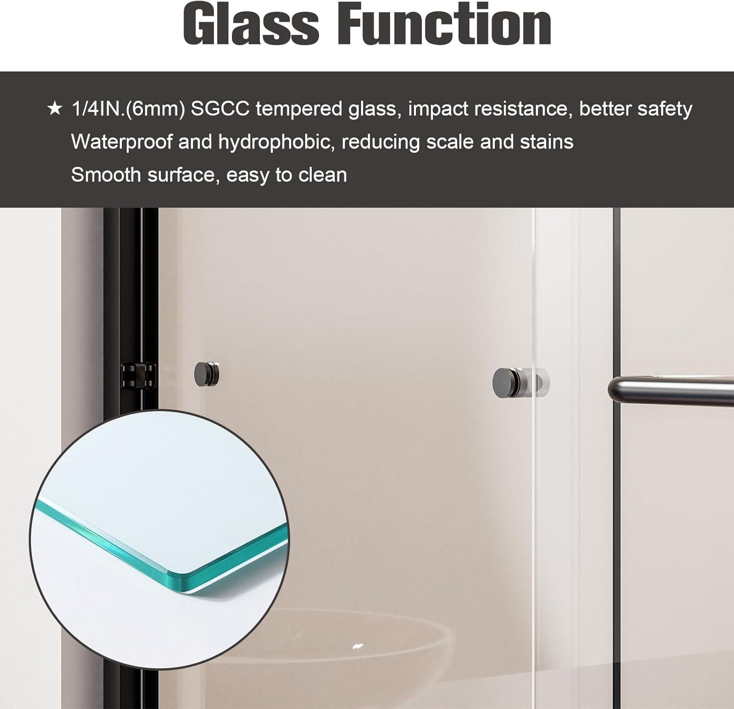 56 - 60 in. W x 58 in. H Semi-Frameless Sliding Bathtub Door in Finish with Clear SGCC Tempered Glass