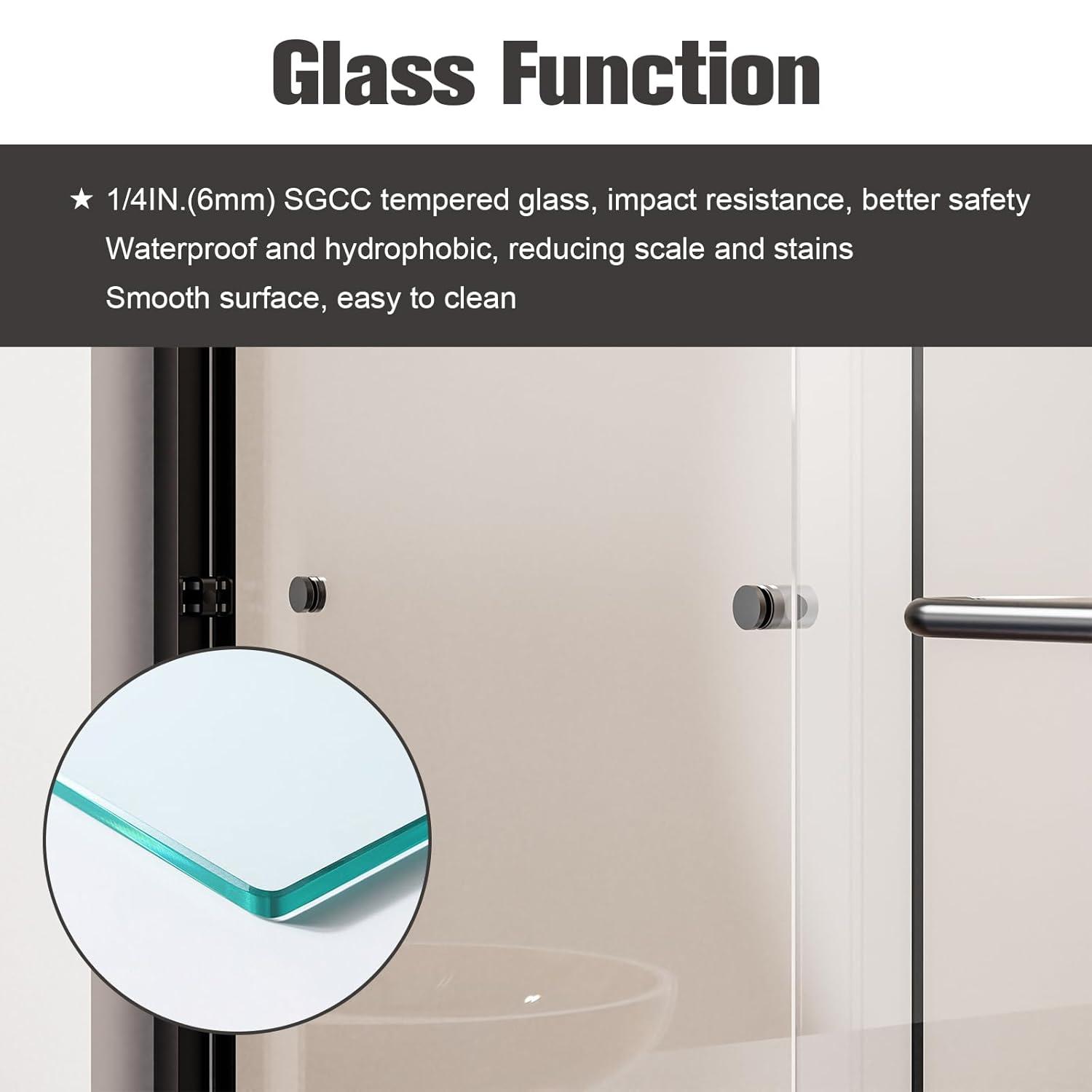 56 - 60 in. W x 58 in. H Semi-Frameless Sliding Bathtub Door in Finish with Clear SGCC Tempered Glass