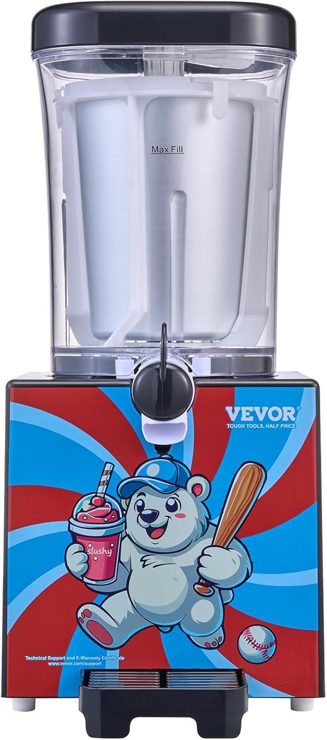 VEVOR Slushy Machine for Home, 34oz Tank Home-use Margarita Machine, Smoothie Frozen Drink Maker with Food-grade Materials, Slushie Machine for Home DIY, Kids Parties, Black