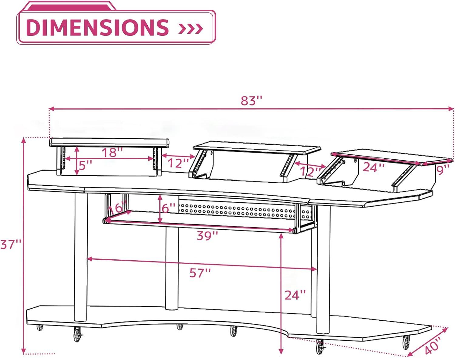 Acme Furniture Eleazar 3 Stands Computer Desk Natural Oak: Metal Frame, Veneer Surface, Hutch Storage