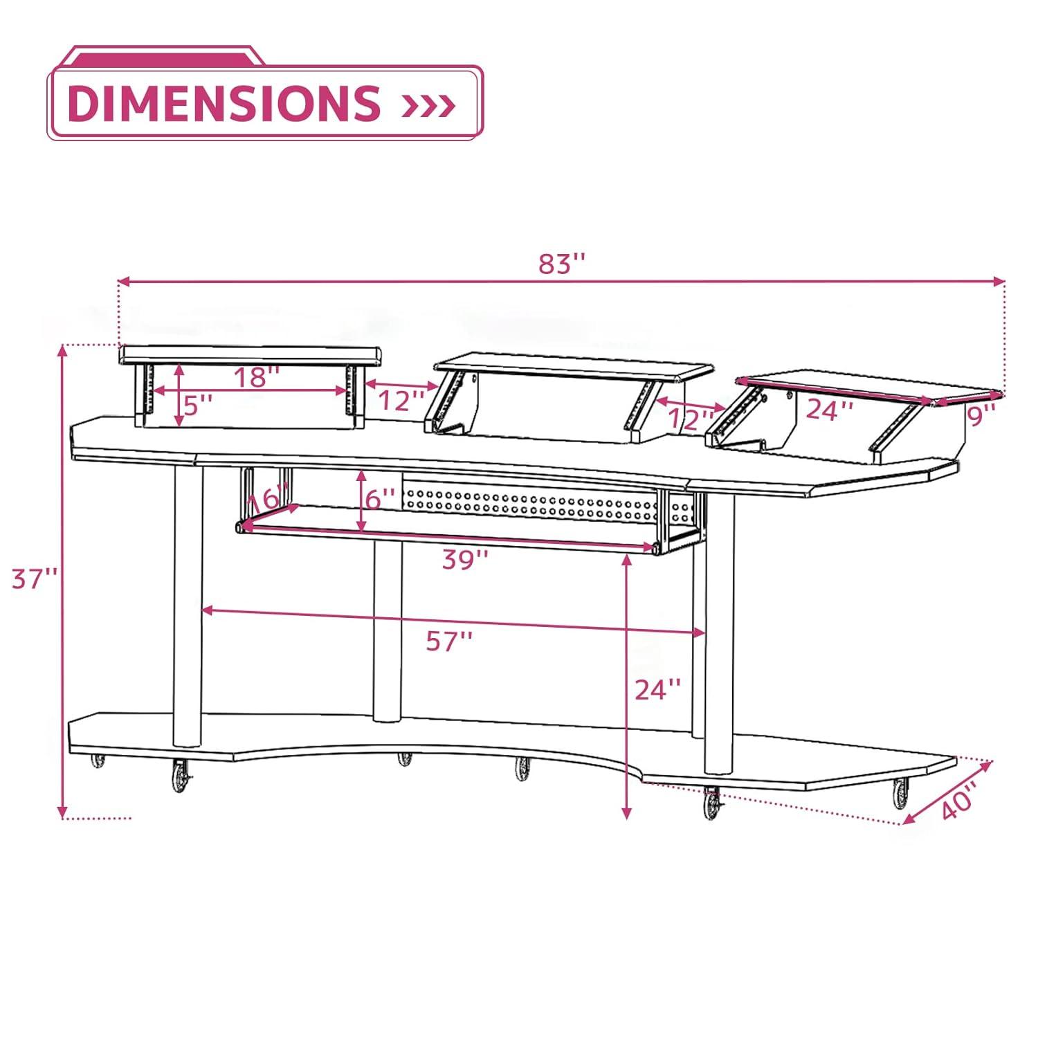 Acme Furniture Eleazar 3 Stands Computer Desk Natural Oak: Metal Frame, Veneer Surface, Hutch Storage
