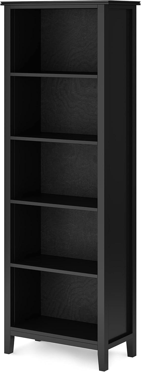 Simpli Home Artisan SOLID WOOD 72 inch x 26 inch Contemporary 5 Shelf Bookcase in Black