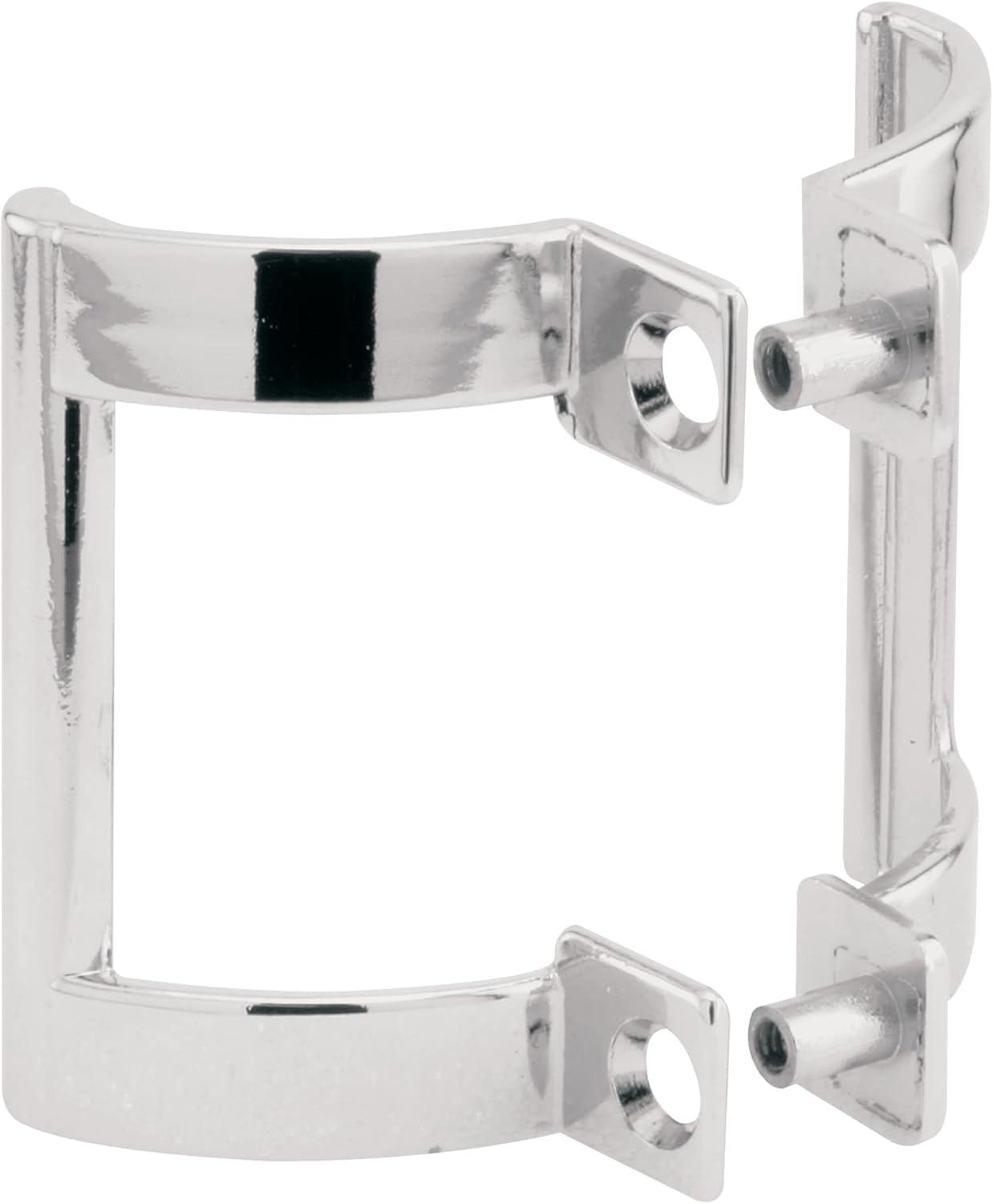 Diecast Shower Door Handle Set for Shower Doors or Tub Enclosure, 2 Hole Center, Chrome (1 Set)