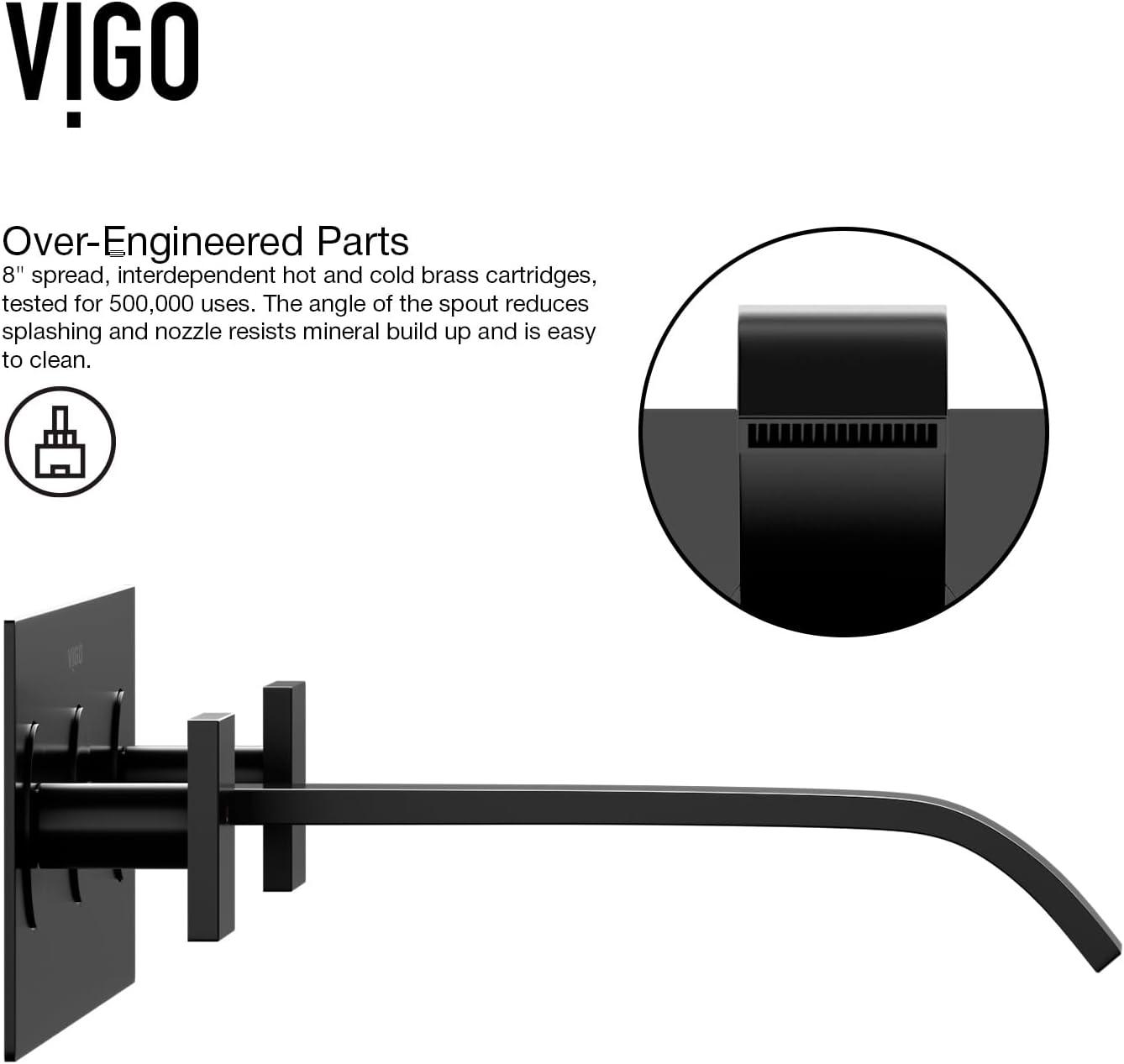 Titus 11" W Two Handle WaterSense Wall Mount Bathroom Faucet