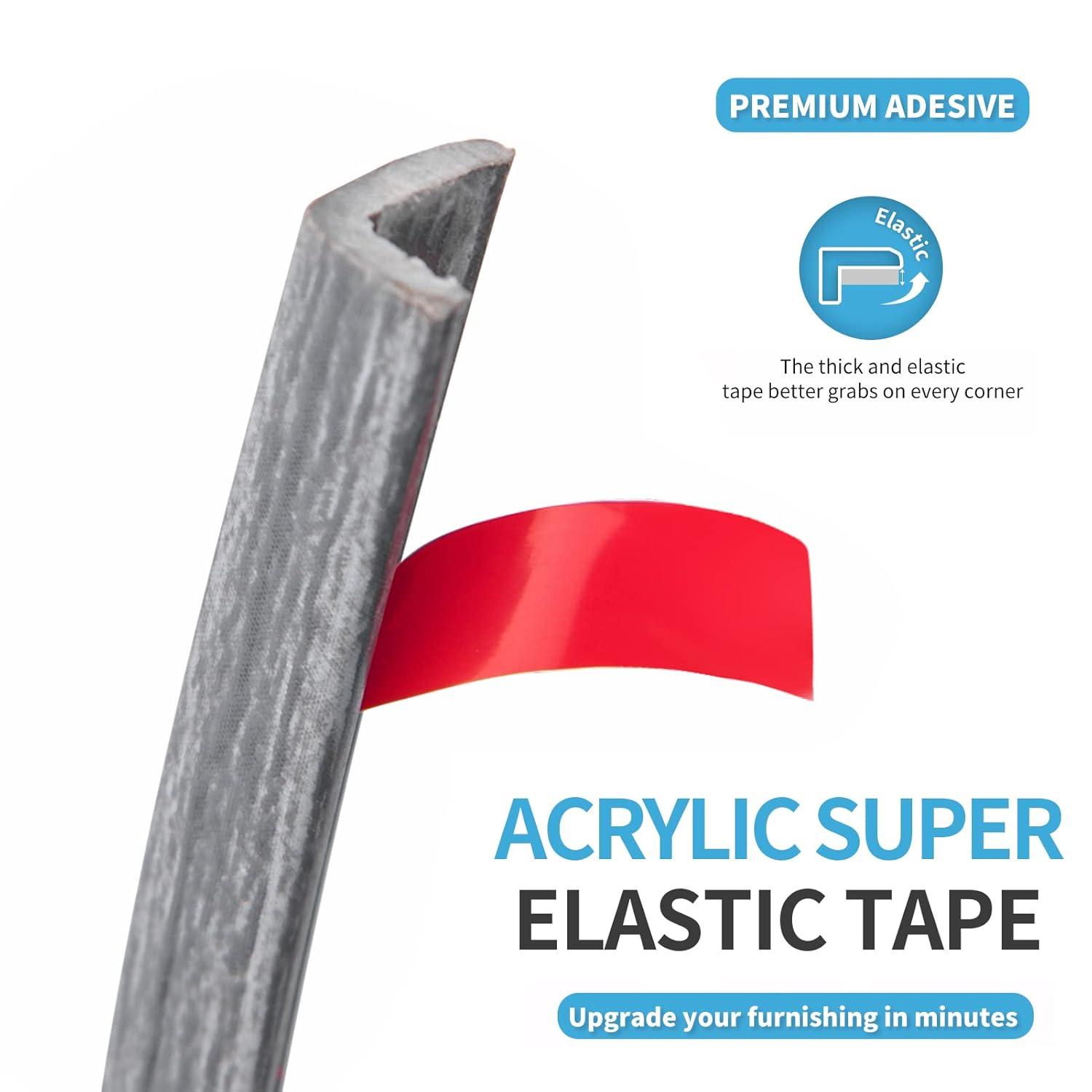 Art3d 20ft Outside Vinyl Corner Trim Peel and Stick for Tile and Wall Edges, Furniture Decoration (Grey Oak)