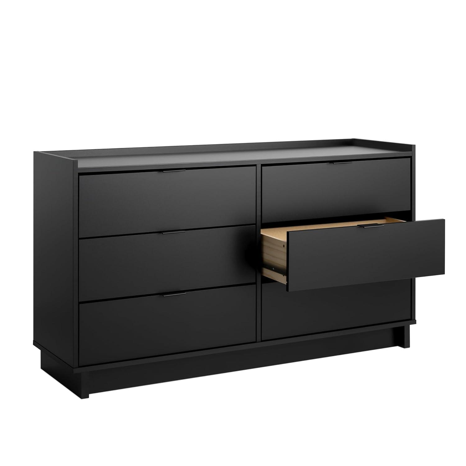 Prepac 52.5" Wide Simply Modern 6 Drawer Dresser Black