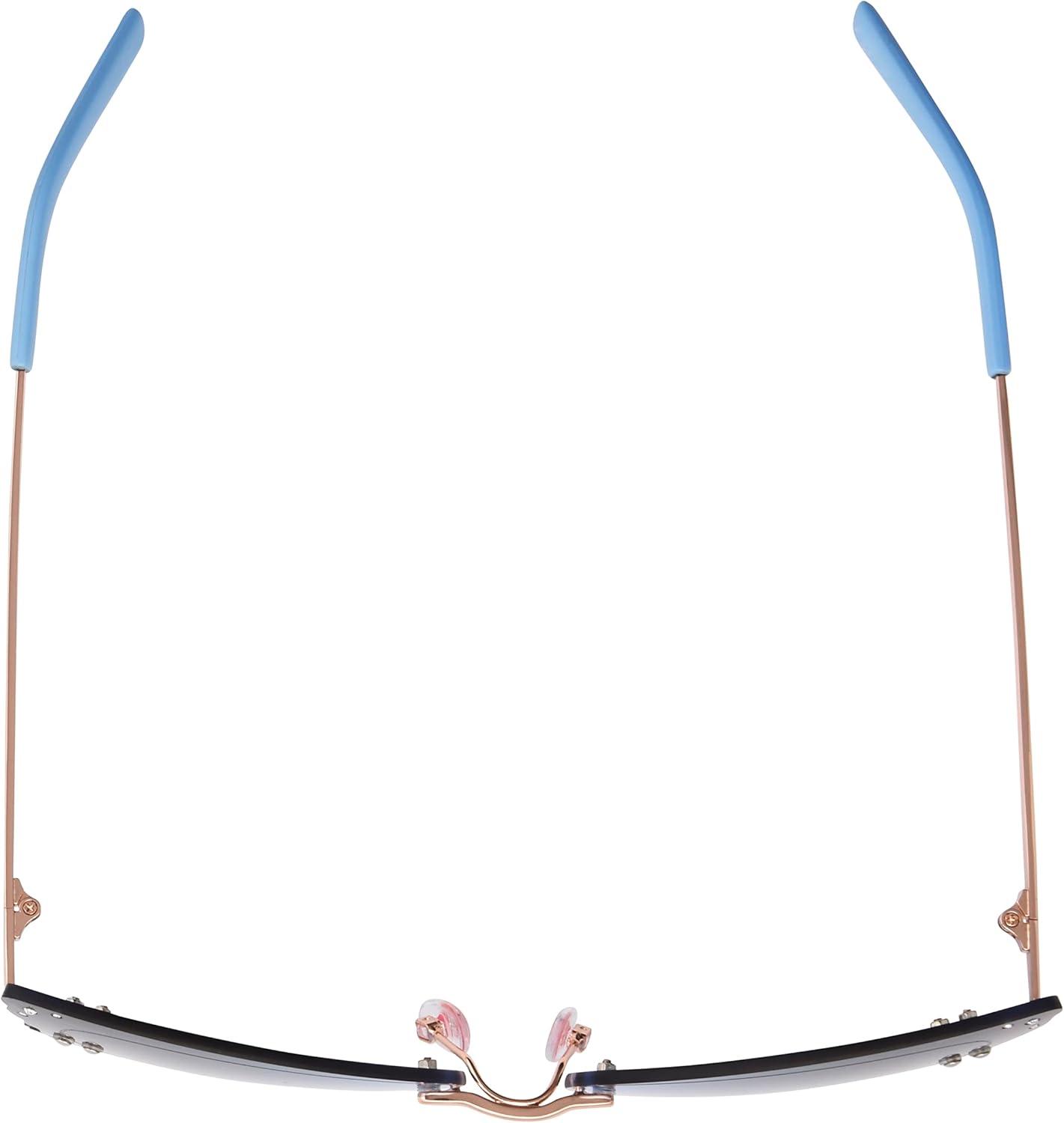 Blue Butterfly Metal Frame Sunglasses with Gradient Lenses
