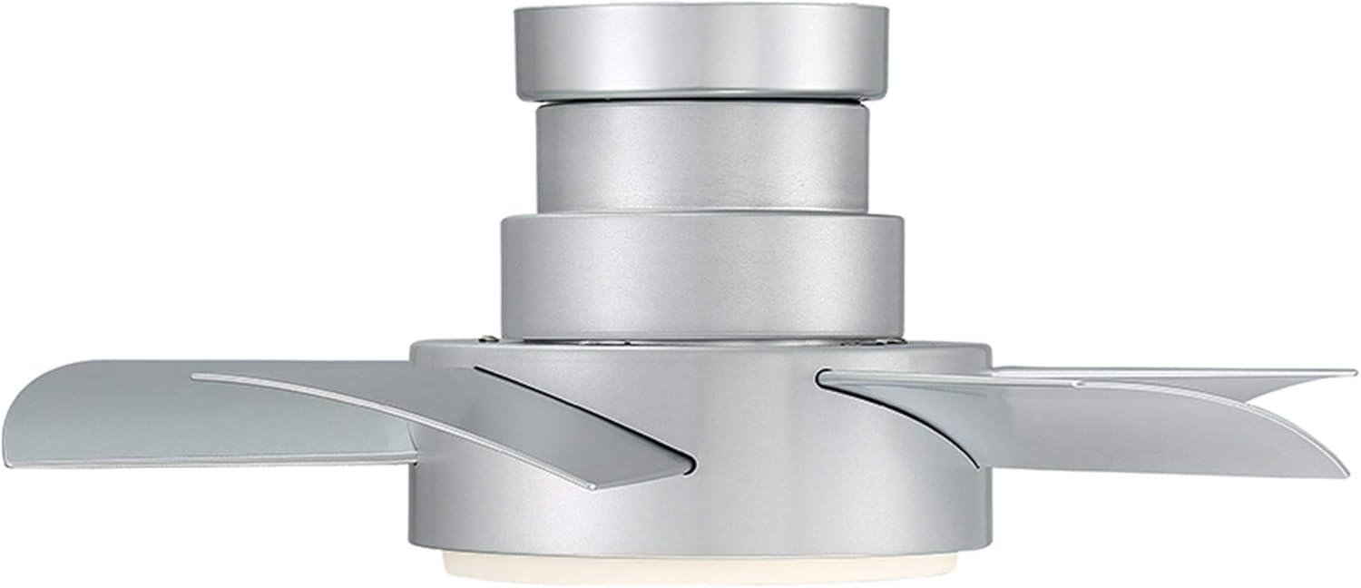 Vox 5 - Blade Indoor/Outdoor Smart Flush Mount Ceiling Fan with Remote Control and LED Light Kit