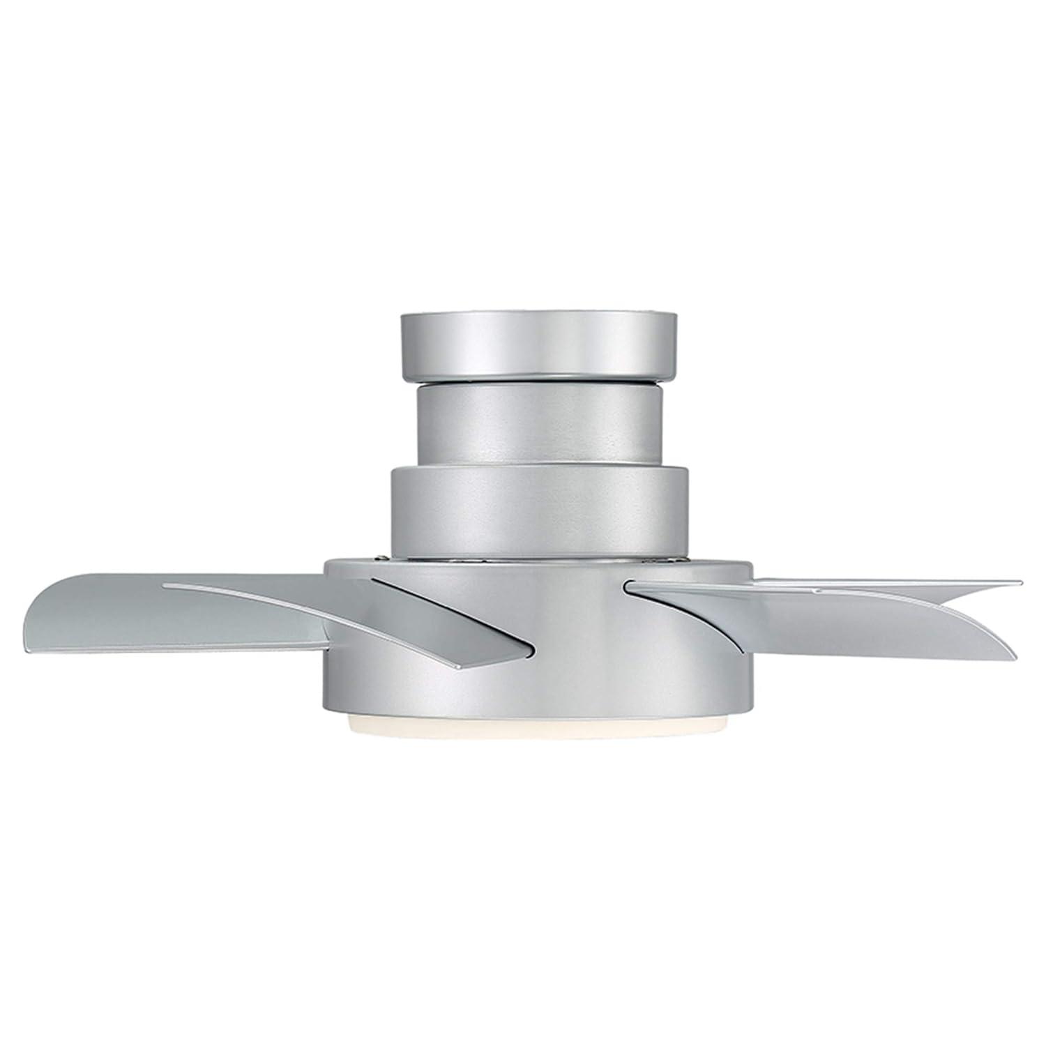 Vox 5 - Blade Indoor/Outdoor Smart Flush Mount Ceiling Fan with Remote Control and LED Light Kit, Works With Alexa and iOS or Android App